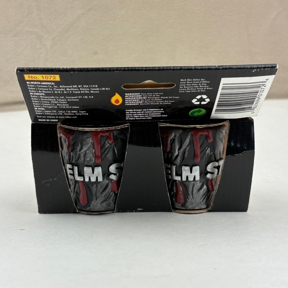 FREDDY KRUEGER SET OF TWO SHOT GLASSES A Nightmare on Elm Street Rubies NEW - Picture 3 of 4
